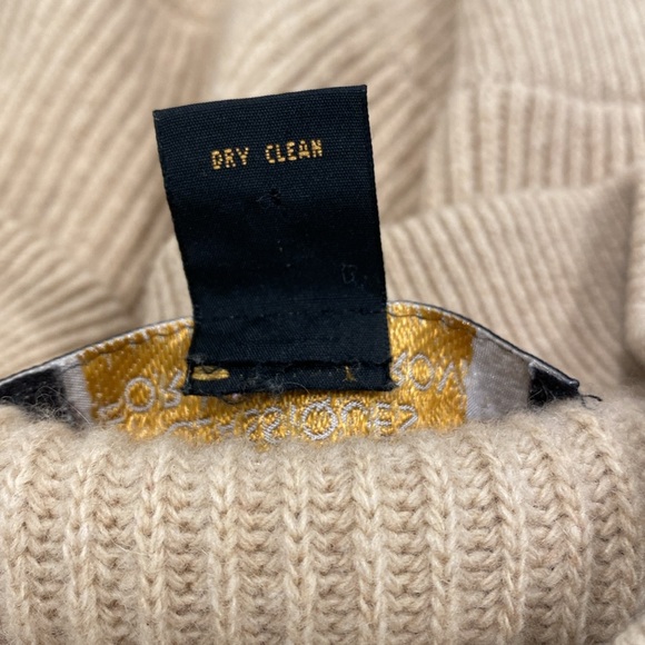 Classiques for Nordstrom Knit Zip-up Cardigan Tan Size M Lambswool and Cashmere - Picture 5 of 6